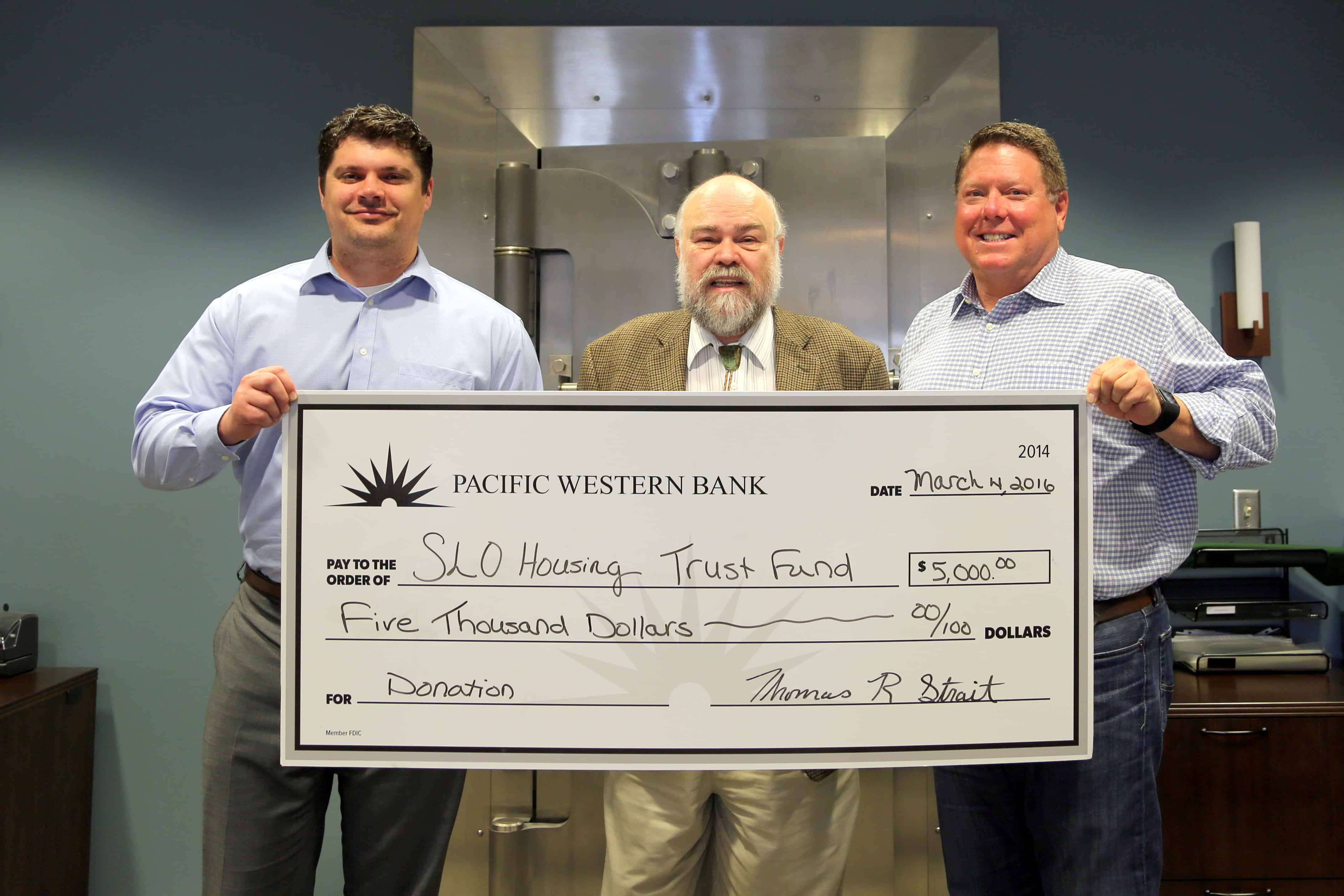 Pacific Western Bank Supports The Housing Trust Fund San Luis Obispo 